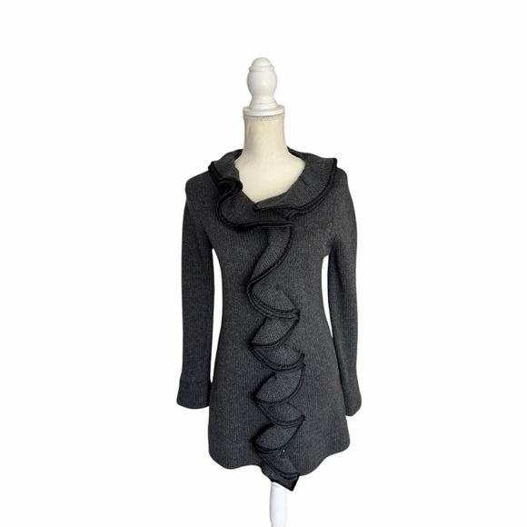 Fenn Wright Manson Gray Sweater Longline Lambs wool Blend Size Small - Picture 5 of 11